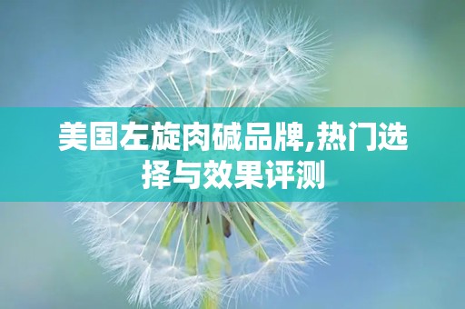 美国左旋肉碱品牌,热门选择与效果评测