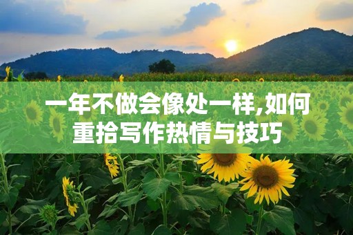 一年不做会像处一样,如何重拾写作热情与技巧