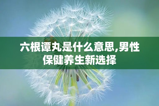 六根谭丸是什么意思,男性保健养生新选择
