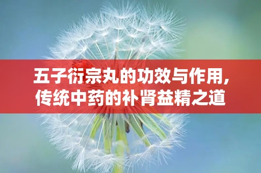 五子衍宗丸的功效与作用,传统中药的补肾益精之道