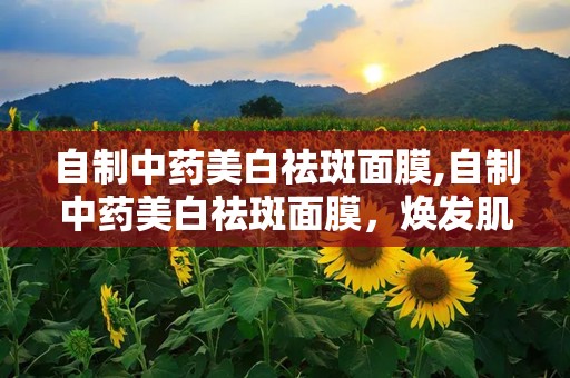自制中药美白祛斑面膜,自制中药美白祛斑面膜，焕发肌肤光彩”