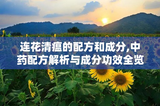 连花清瘟的配方和成分,中药配方解析与成分功效全览