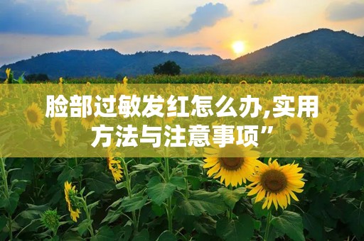 脸部过敏发红怎么办,实用方法与注意事项”