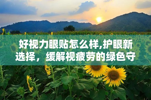 好视力眼贴怎么样,护眼新选择，缓解视疲劳的绿色守护者”