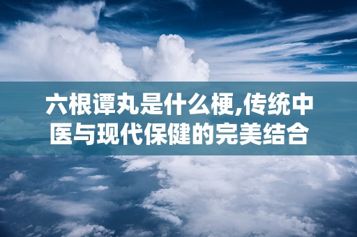 六根谭丸是什么梗,传统中医与现代保健的完美结合