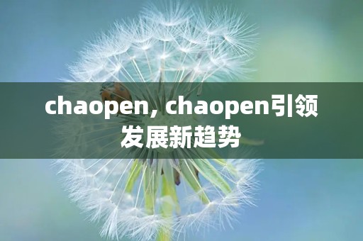 chaopen, chaopen引领发展新趋势