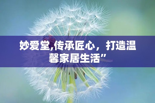 妙爱堂,传承匠心，打造温馨家居生活”