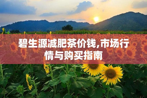 碧生源减肥茶价钱,市场行情与购买指南