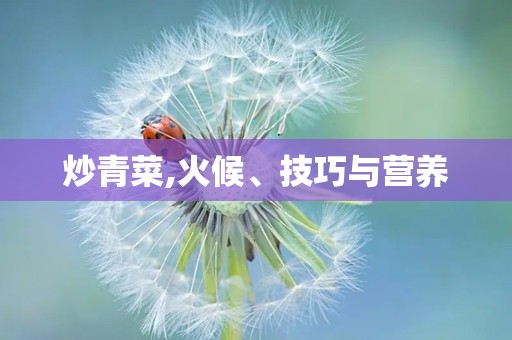 炒青菜,火候、技巧与营养