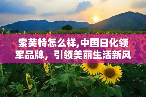 索芙特怎么样,中国日化领军品牌，引领美丽生活新风尚”
