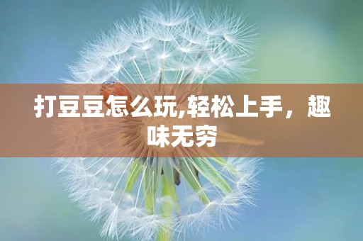 打豆豆怎么玩,轻松上手，趣味无穷