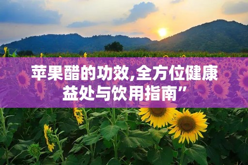 苹果醋的功效,全方位健康益处与饮用指南”