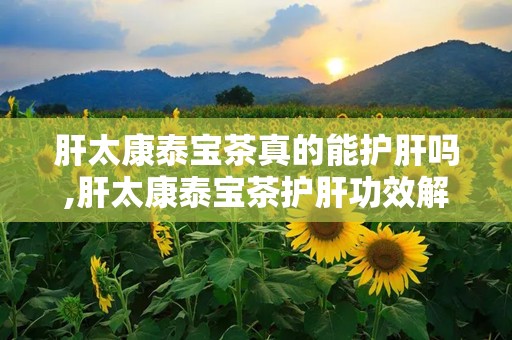 肝太康泰宝茶真的能护肝吗,肝太康泰宝茶护肝功效解析与适宜人群