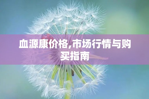 血源康价格,市场行情与购买指南