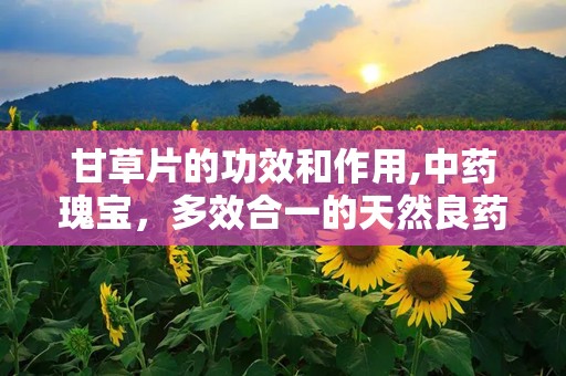 甘草片的功效和作用,中药瑰宝，多效合一的天然良药