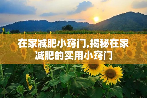 在家减肥小窍门,揭秘在家减肥的实用小窍门