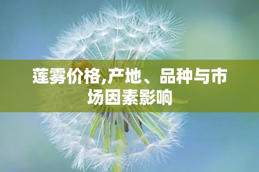 莲雾价格,产地、品种与市场因素影响