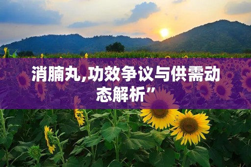 消腩丸,功效争议与供需动态解析”