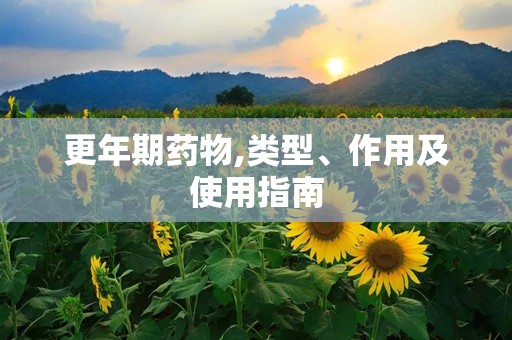 更年期药物,类型、作用及使用指南