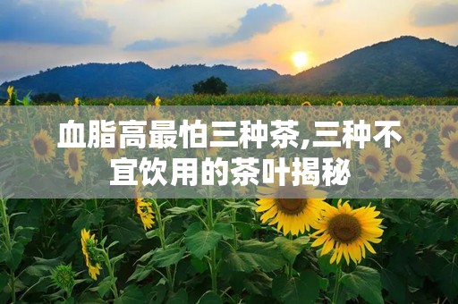 血脂高最怕三种茶,三种不宜饮用的茶叶揭秘