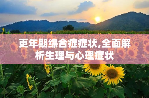 更年期综合症症状,全面解析生理与心理症状