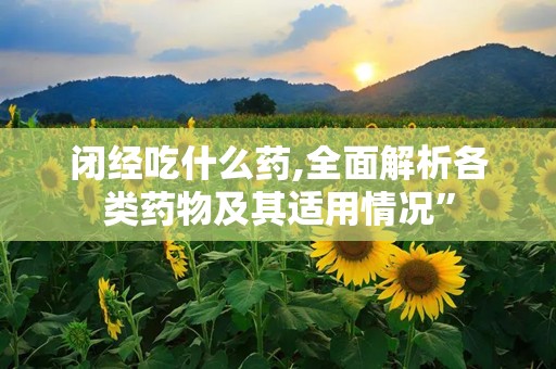 闭经吃什么药,全面解析各类药物及其适用情况”