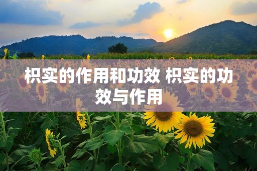 枳实的作用和功效 枳实的功效与作用