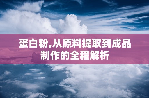 蛋白粉,从原料提取到成品制作的全程解析
