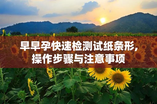 早早孕快速检测试纸条形,操作步骤与注意事项