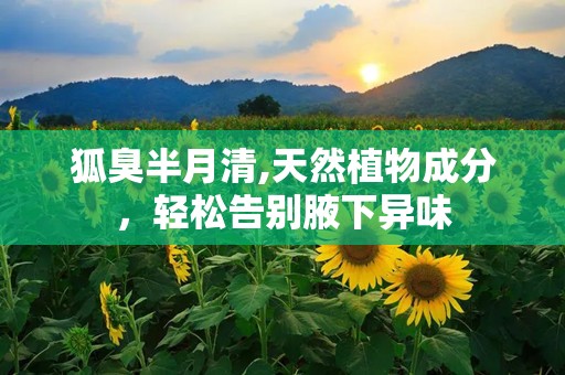 狐臭半月清,天然植物成分，轻松告别腋下异味