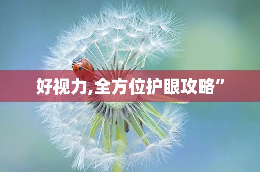 好视力,全方位护眼攻略”