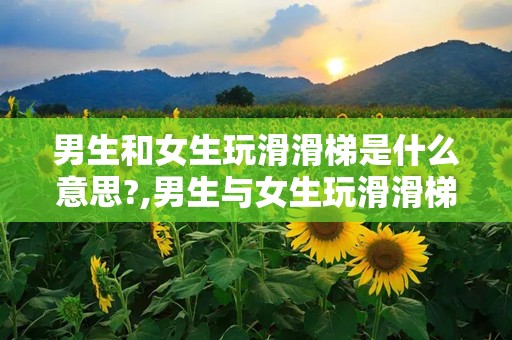 男生和女生玩滑滑梯是什么意思?,男生与女生玩滑滑梯的多重含义解析