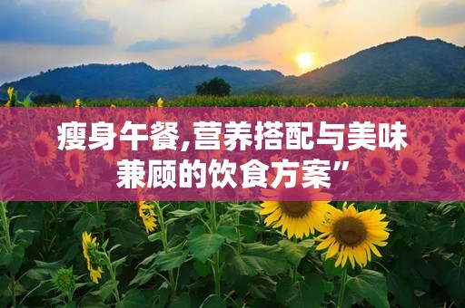 瘦身午餐,营养搭配与美味兼顾的饮食方案”