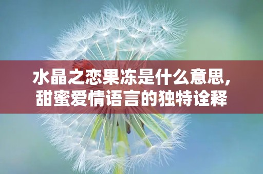 水晶之恋果冻是什么意思,甜蜜爱情语言的独特诠释