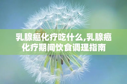 乳腺癌化疗吃什么,乳腺癌化疗期间饮食调理指南