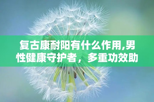 复古康耐阳有什么作用,男性健康守护者，多重功效助力生活品质提升”
