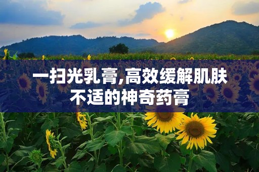 一扫光乳膏,高效缓解肌肤不适的神奇药膏
