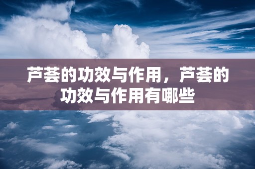 芦荟的功效与作用，芦荟的功效与作用有哪些