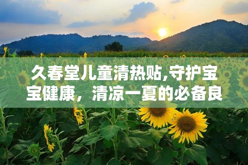 久春堂儿童清热贴,守护宝宝健康，清凉一夏的必备良品