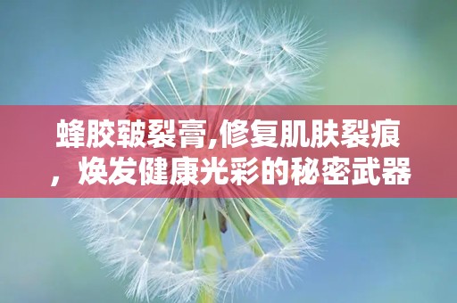 蜂胶皲裂膏,修复肌肤裂痕，焕发健康光彩的秘密武器