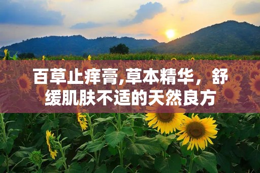 百草止痒膏,草本精华，舒缓肌肤不适的天然良方