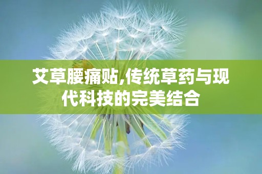 艾草腰痛贴,传统草药与现代科技的完美结合