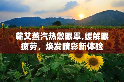 蕲艾蒸汽热敷眼罩,缓解眼疲劳，焕发睛彩新体验