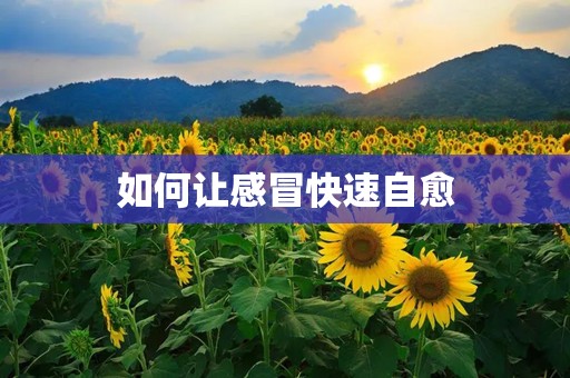 如何让感冒快速自愈
