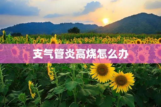 支气管炎高烧怎么办