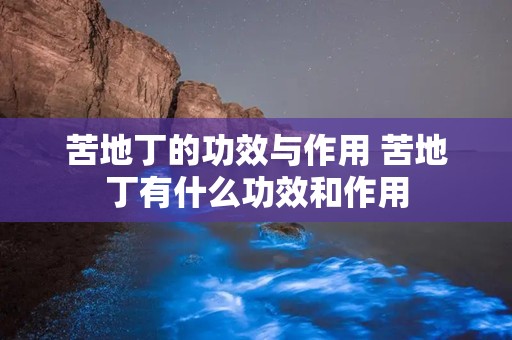 苦地丁的功效与作用 苦地丁有什么功效和作用