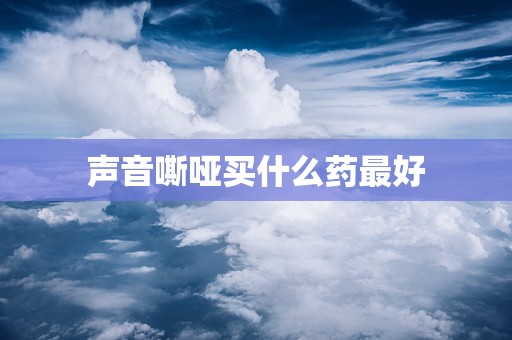 声音嘶哑买什么药最好