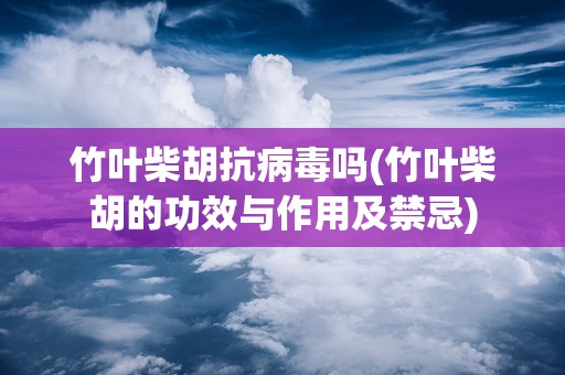 竹叶柴胡抗病毒吗(竹叶柴胡的功效与作用及禁忌)