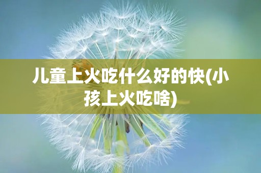 儿童上火吃什么好的快(小孩上火吃啥)