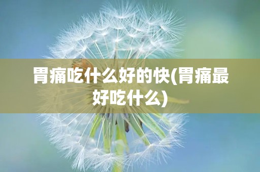 胃痛吃什么好的快(胃痛最好吃什么)